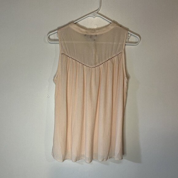 MISS ME women's pink embroidered floral tank top S lined tassels cottagecore - Picture 7 of 10